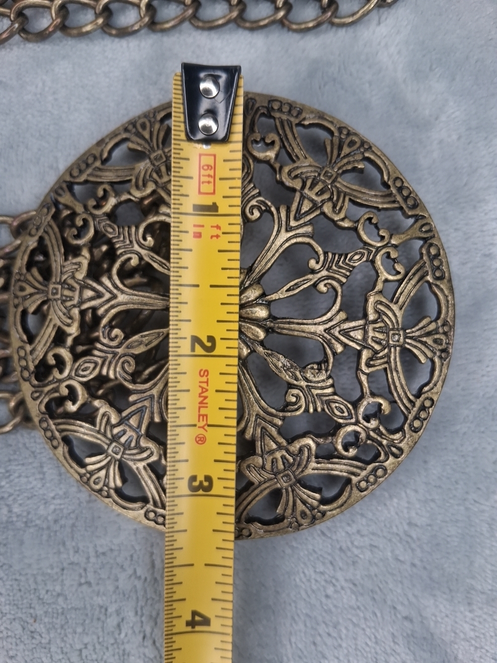 Chico's Bronze Multi-Chain Waist Belt Floral Medallion Medieval Festival - Picture 6 of 13